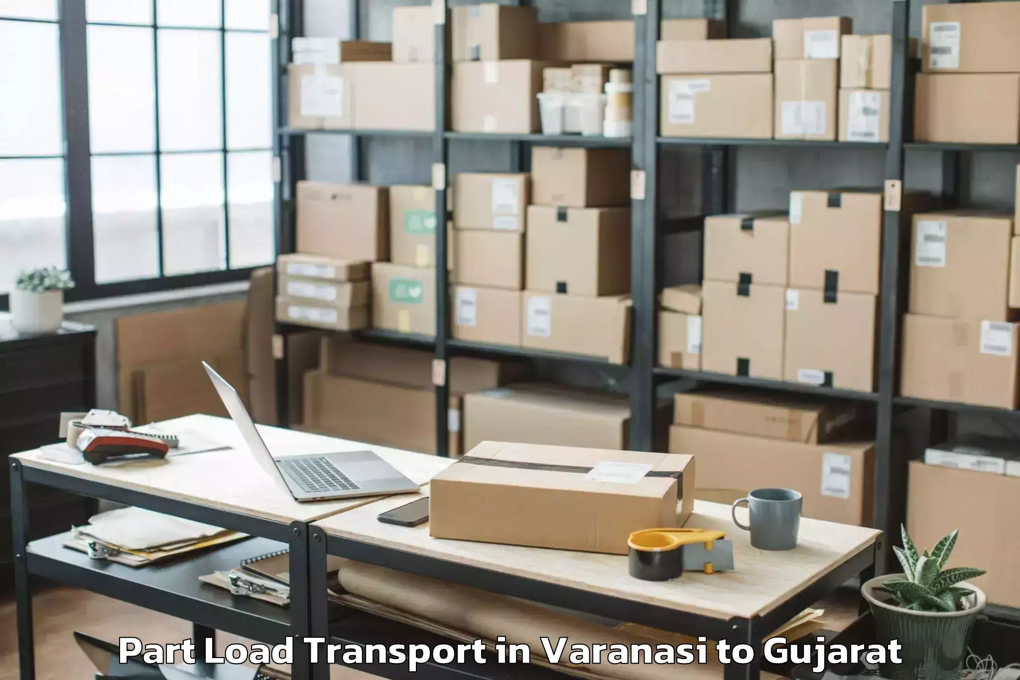 Book Varanasi to Valsad Part Load Transport Online